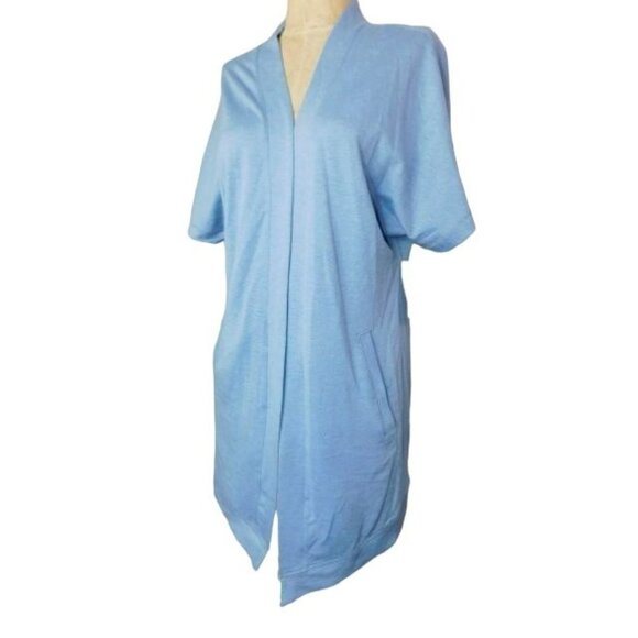 Ideology Size S Small Blue Short Sleeve Knit Cardigan Style Top NWT $44 - Picture 2 of 2